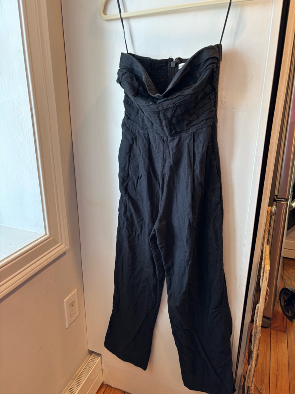 Abercrombie & Fitch Strapless Black Wide-Leg Jumpsuit